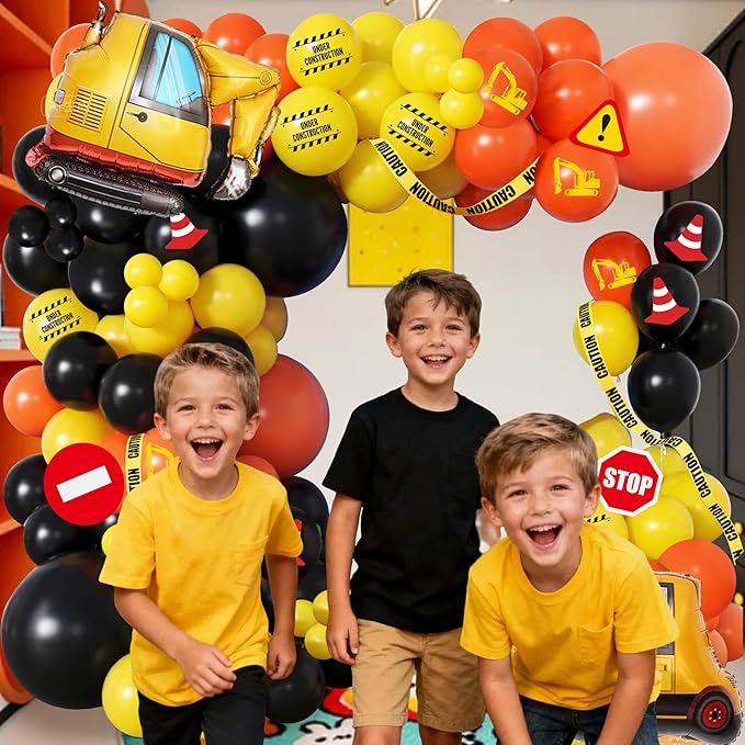 102pcs Construction Birthday Party Decorations Balloon Garland Arch