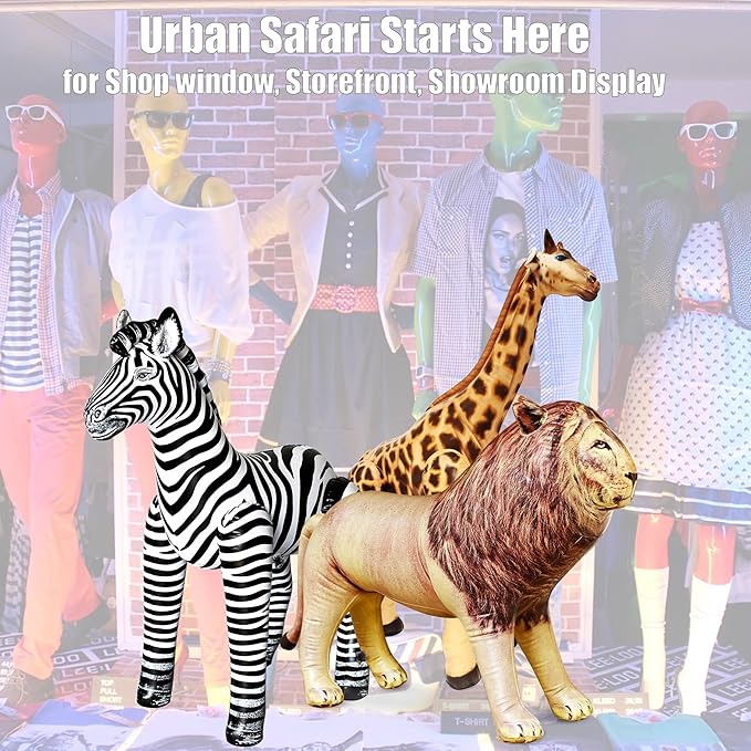 Jet Creations 3 pack Giraffe Zebra Lion safari Great for pool party