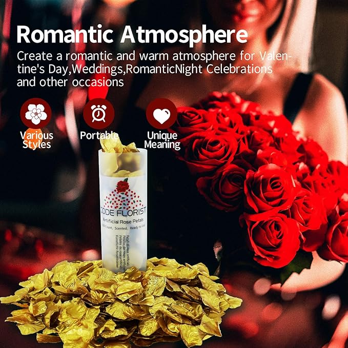 CODE FLORIST 1500 PCS Silk Rose Petals for Valentine's Day,Fake Rose