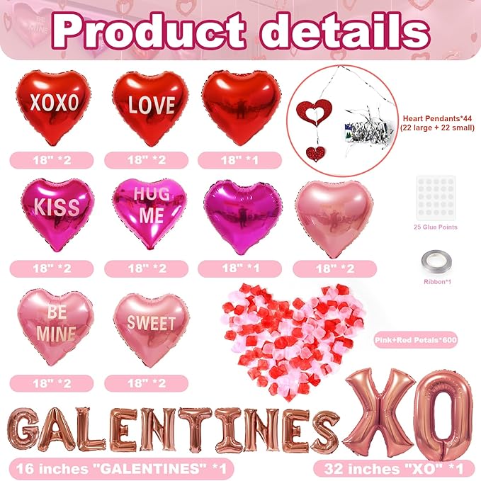 Happy Galentines Day Decorations for Party Supplies Heart Galentines