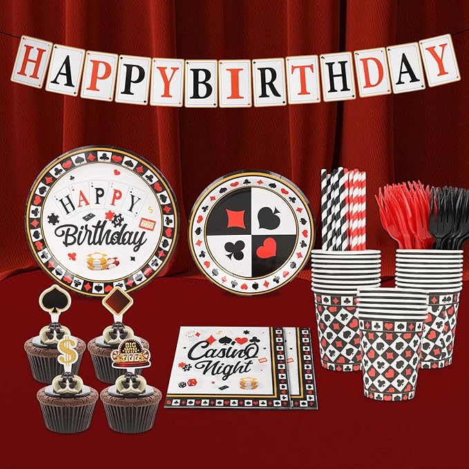 174pcs Casino Theme Party Decorations Casino Poker Games Night