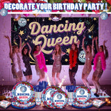 Sunnychicc 168 Pcs Dancing Queen Party Decorations Retro Disco