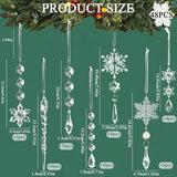 Christmas Tree Decoration Crystal Ornaments - 48pcs Acrylic Christmas