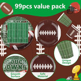 Football Party Decorations Set for 24 Disposable Paper Plates and