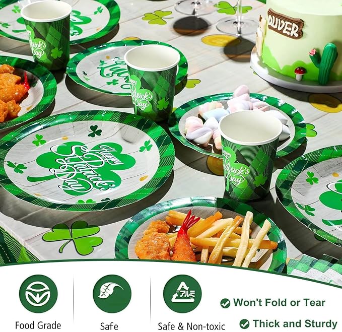 172 Pcs St Patricks Day Party Decoration Set Serves 24 Include Happy