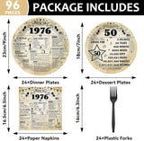 96Pcs 50th Birthday Party Plates and Napkins 50th Birthday Party