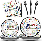 200 Pcs Happy Retirement Party Supplies Serve for 50 Guests Colorful