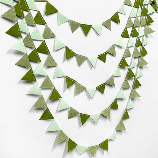 Olive Green Party Decorations Gradient Sage Green Felt Hanging