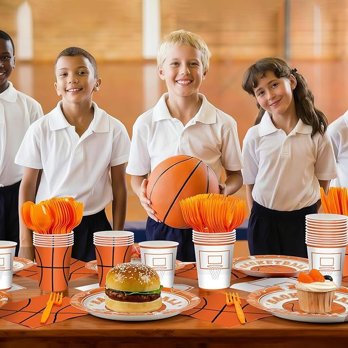 168PCS Basketball Party Supplies for Teenagers Sports Themed