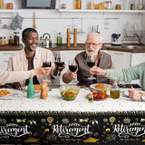 4 Pcs Happy Retirement Tablecloth 54 x 108 Inch Disposable Plastic