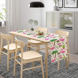 Summer Flamingo Table Runner, Cute July Christmas Flamingo Tropical