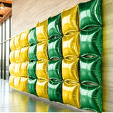 25PCS Christmas Balloons Green Gold Square Foil Balloon Wall