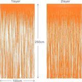 Foil Fringe Curtains Halloweens Decorations - Orange Tinsel Photo