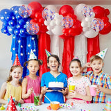 BAUANOOY Red White and Blue Balloons, 60pcs 12 Inch Red White and