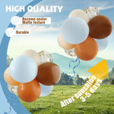 iLaFm 148pcs Brown Coffee Blue Balloons Garland Arch Kit, Boho Tan