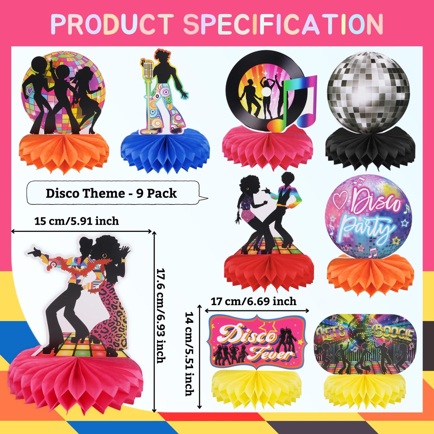 70s Disco Table Centerpieces for 1970s Disco Fever Party Decorations