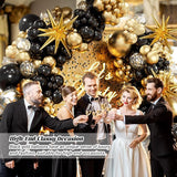 FOTIOMRG Black and Gold Balloons Garland Arch Kit, 5 10 12 18inch