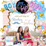 Staches or Lashes Gender Reveal Decorations 169 PCs Boy or Girl