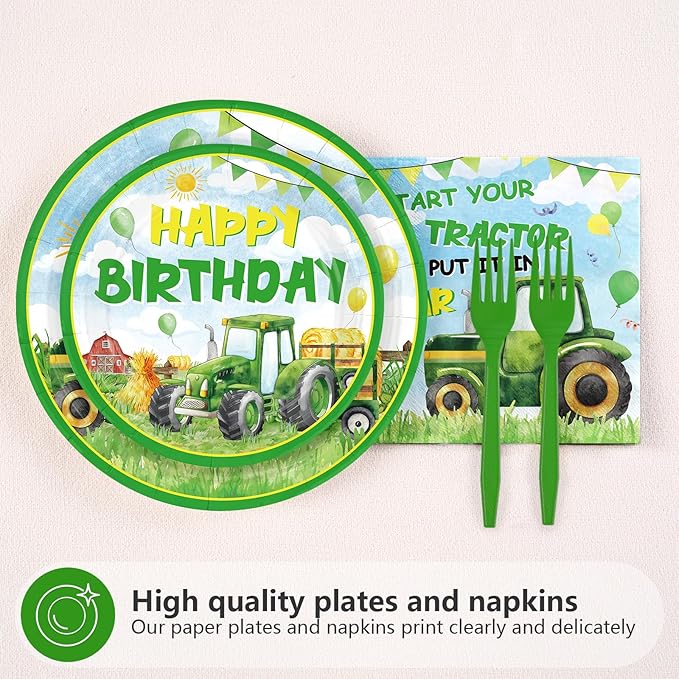 96Pcs Tractor 1st Birthday Party Decorations for Boys Farm Tractor