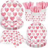 168PCS Valentine Party Supplies Pink Heart Valentine's Day