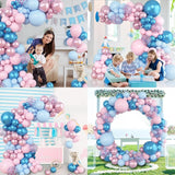 Amandir 153pcs Pink Blue Balloon Garland Arch Kit, Different Sizes 18