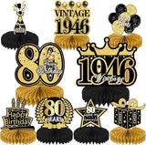 80th Birthday Decorations for Men Women - 9pcs 80th Birthday Party