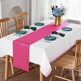 MASHAN 8Pack Disposable Plastic Party Tablecloths & Satin Table