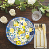 HSPAIDYP 50PCS Lemon Party Supplies7 Capri Lemon Paper Plates Blue