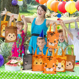 32 Pcs Safari Party Favor Bags Non Woven Jungle Animal Goodie Treat