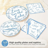 96Pcs Happy Engagement Party Decorations ﻿Dusty Blue Wedding Decor