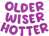 Fulmoon Set of 3 Pre Strung Older Wiser Hotter Glitter Banner Funny #1