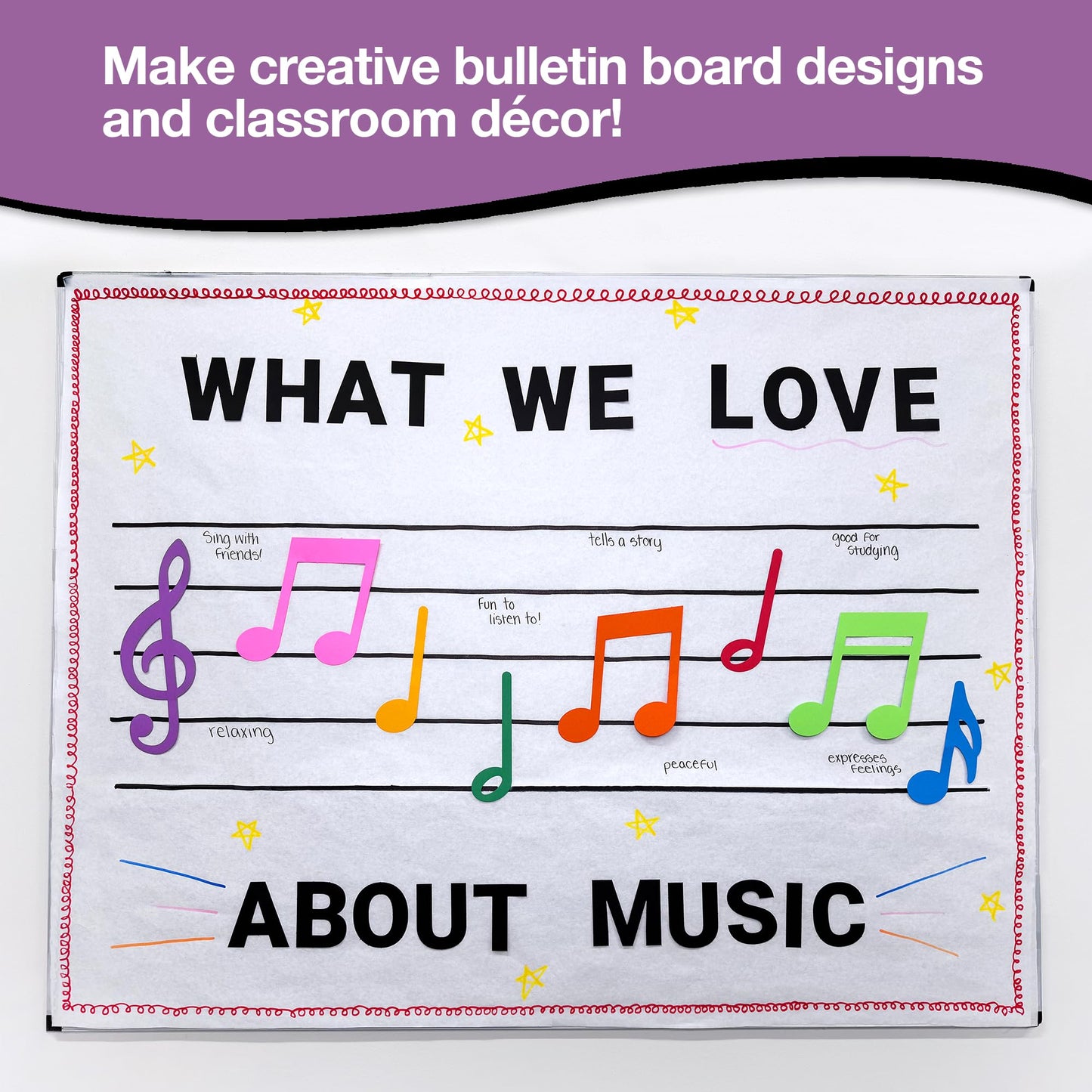 70pcs Colorful Music Notes Cutouts Musical Party Decorations in 7