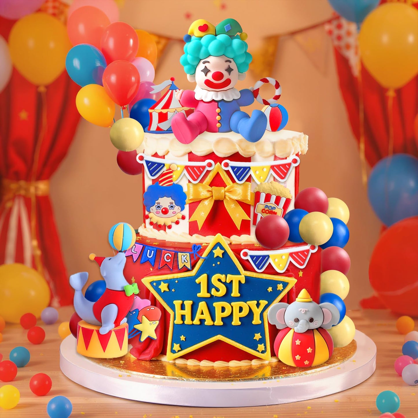 Knana 27Pcs Circus Cake Toppers Circus Cake Decorations Circus Theme