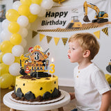 Construction Personalized Cake Topper 3D Dump Truck Crane Theme with