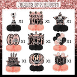 60th Birthday Decorations for Women, 9pcs 60th Birthday Party Table