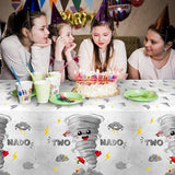 3Pcs Two Nado Party Tablecloths - Gray Tornado Birthday Party Table