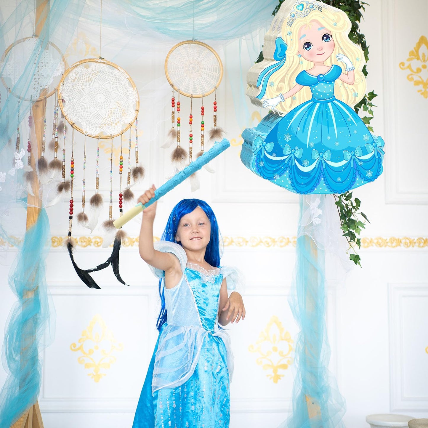 Threan Princess Piñata Fairy Party Decorations Pink Ballet Piñata