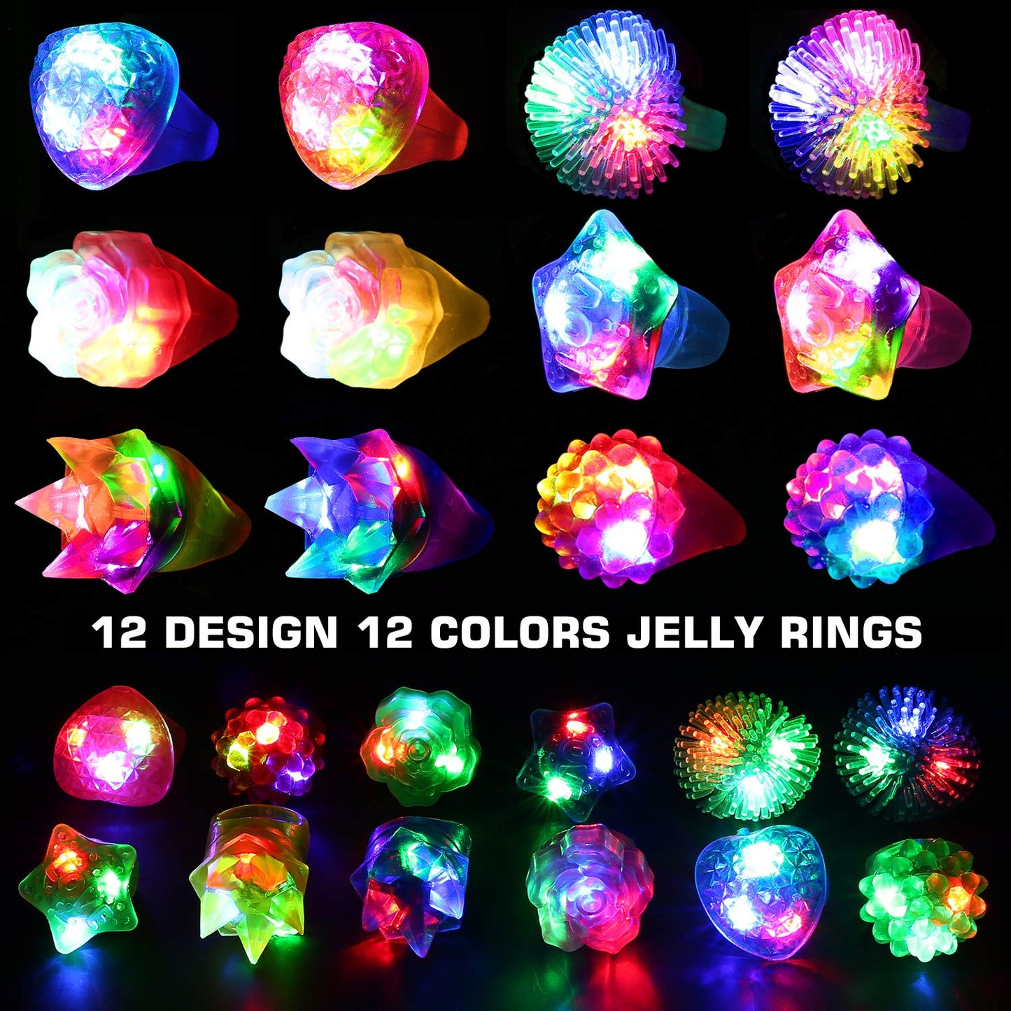 78PCs LED Light Up Toy Party Favors/Supplies Bulk Glow In The Dark For