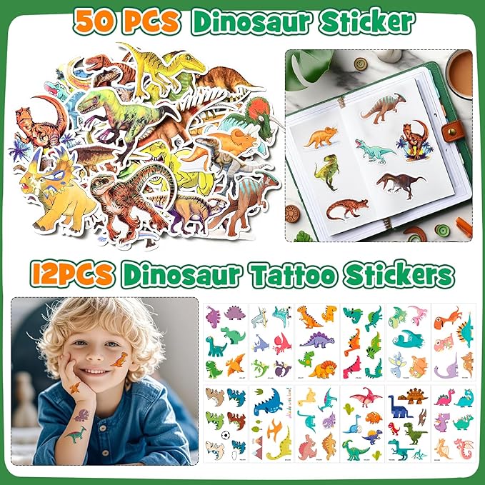 146pcs Dinosaur Party Favors Dinosaur Birthday Party Supplies & Non