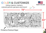 Tiny Expressions Eras Divas Coloring Tablecloth for Parties – Rolled,