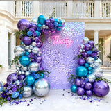 Bezente Frozen Balloons Kit, 60pcs 12 inch Blue Purple Latex Balloons