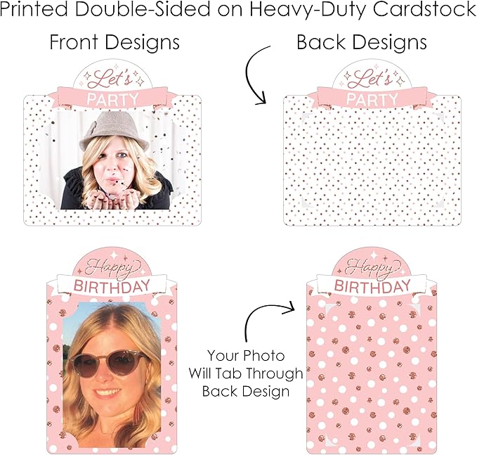 Big Dot of Happiness Pink Rose Gold Birthday Happy