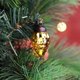 Indian Shelf Gold Hanging Ornaments - 25 Premium Glass Christmas