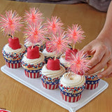 Gyufise 30Pcs Foil Firework Cupcake Toppers Sparkle Tinsel Cake #31