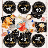 40th Birthday Party Supplies Serves 24 Black and Gold 40 Years Old