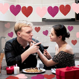 Valentine's Day Glitter Heart Cutouts 100Pcs Valentine Red Purple