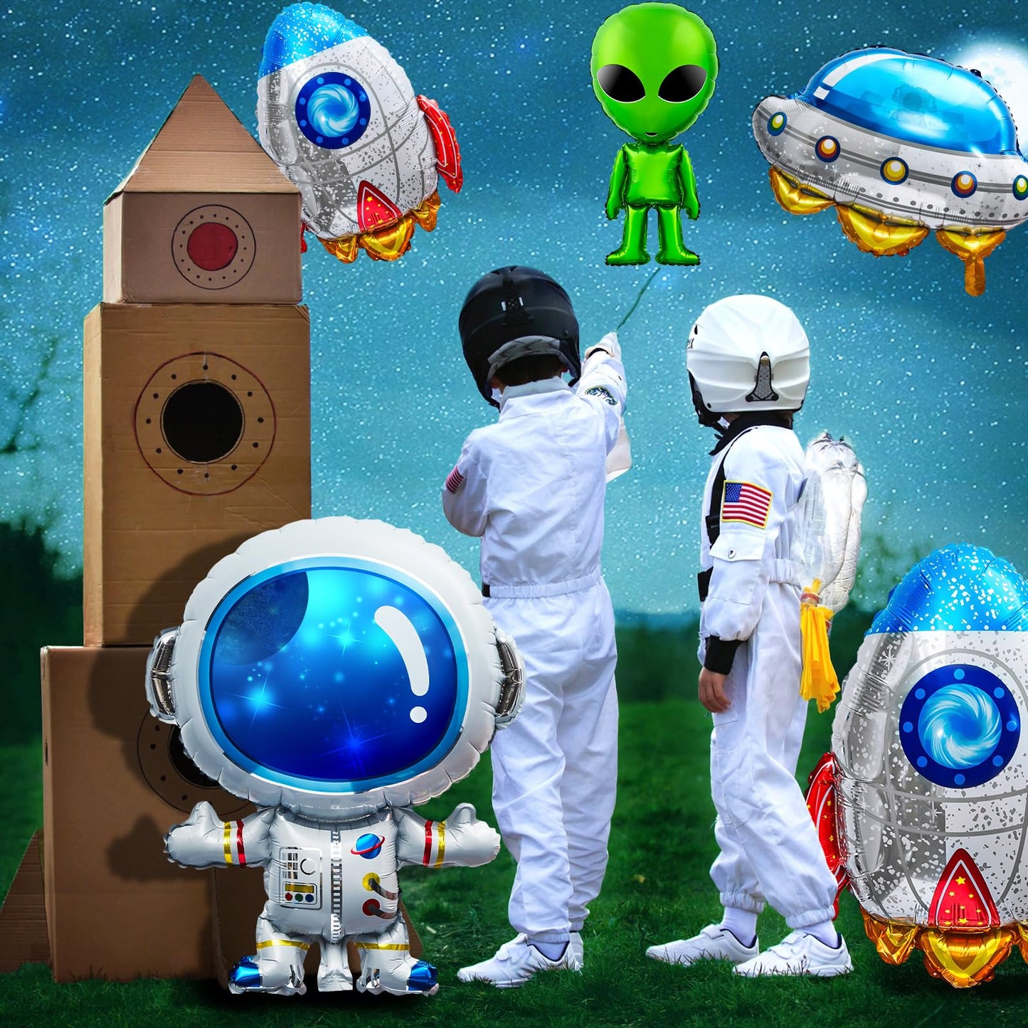 8 Pcs 31.5 Inch Inflatable Alien Balloons Alien Party
