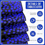 Breling 16 Pack Black and Blue Disposable Plastic Tablecloths and