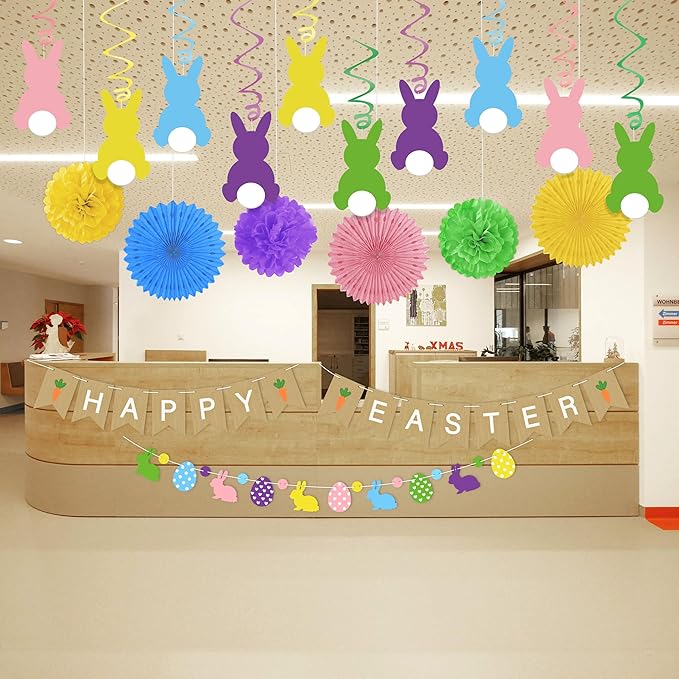 Easter Bunny Party Decorations Set for Home Happy Easter Banner