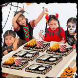 50Pcs Halloween Party Supplies Movie Night Paper Snack Trays Happy